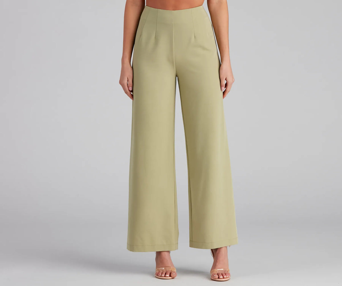 She Means Business Wide-Leg Pants