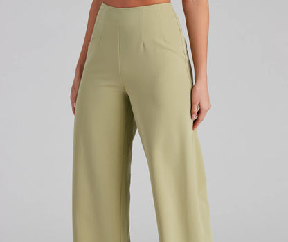 She Means Business Wide-Leg Pants