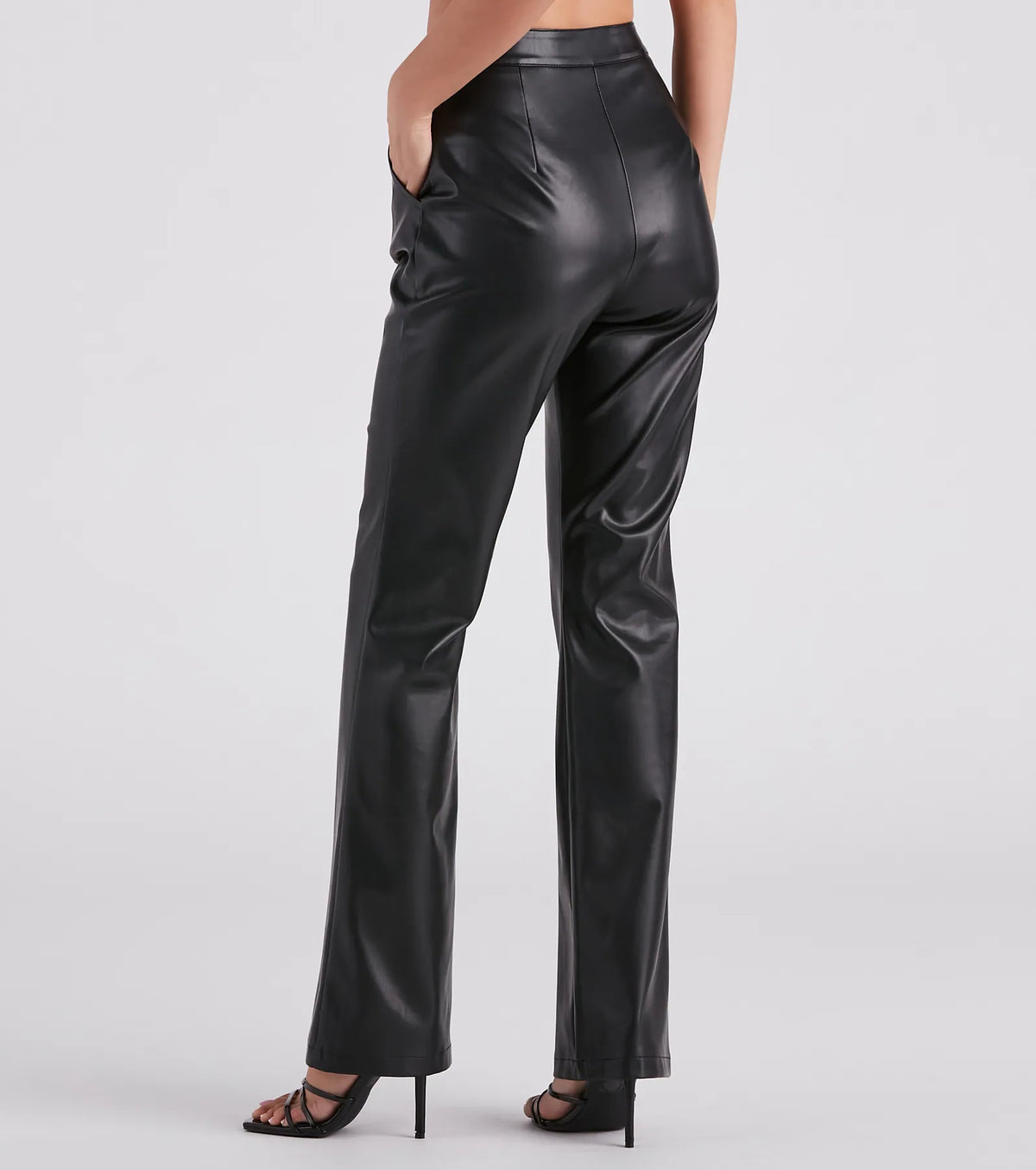 Major Slay Faux Leather Wide-Leg Pants