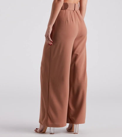 Flip In Reverse Belted Trouser Pants
