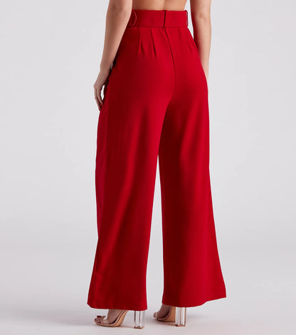 Flip In Reverse Belted Trouser Pants