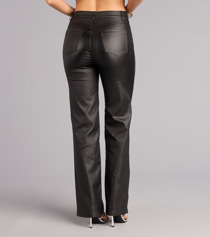 Walking The Walk Faux Leather Straight Leg Pants