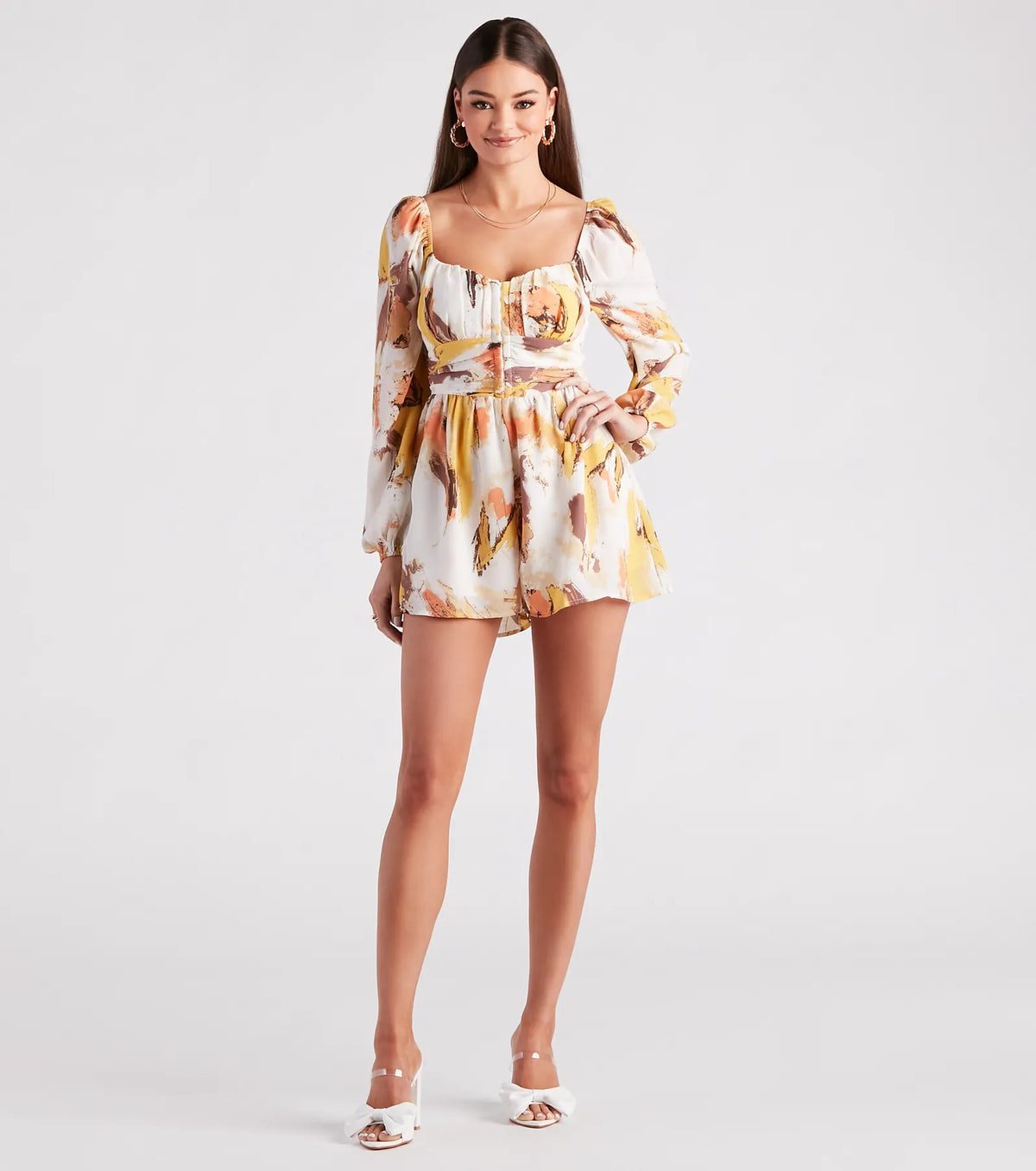 Greet The Season Abstract Printed Romper