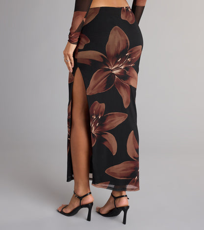 Sweet Escape Floral Slit Maxi Skirt