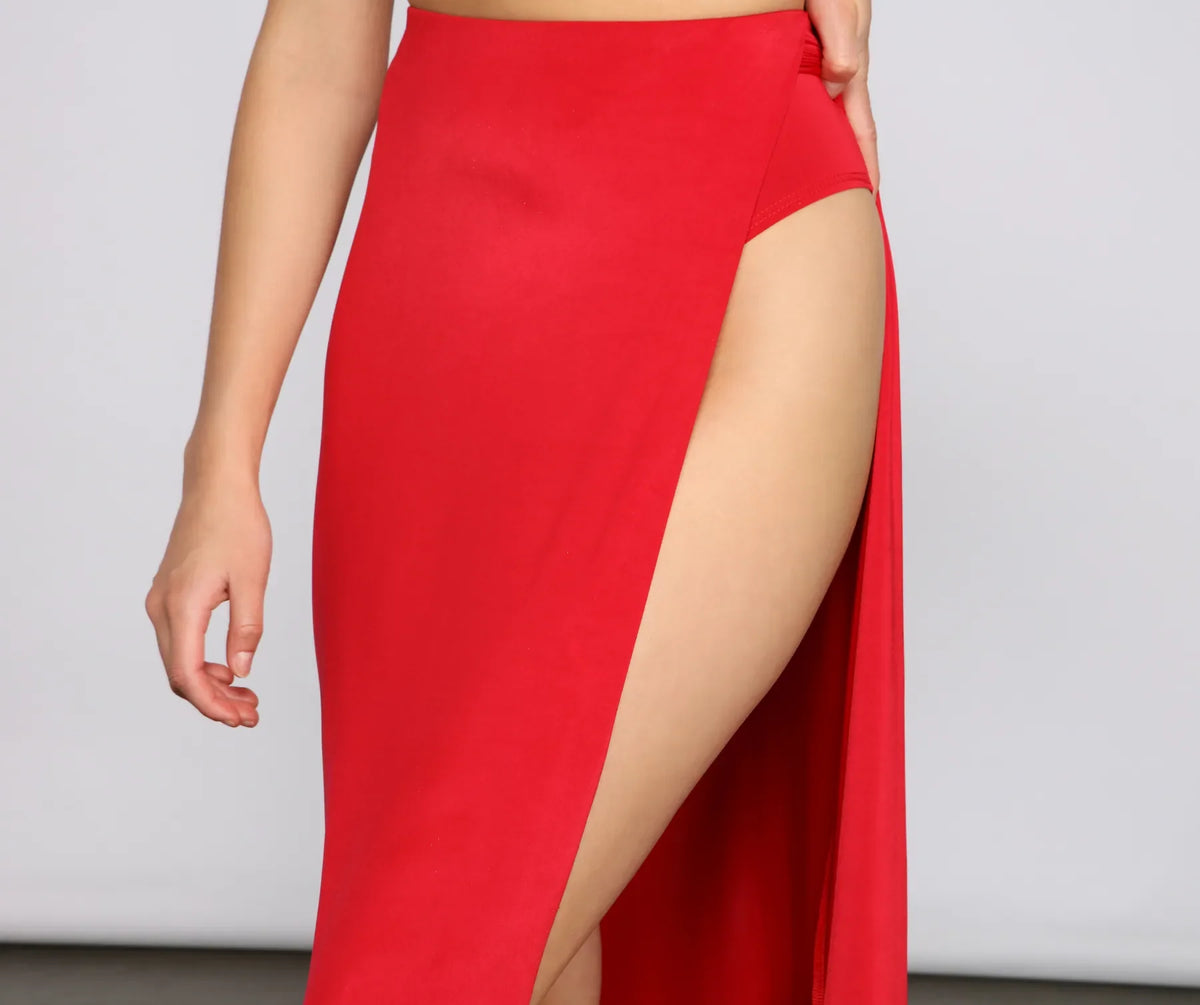 Bold Impressions High Slit Maxi Skirt