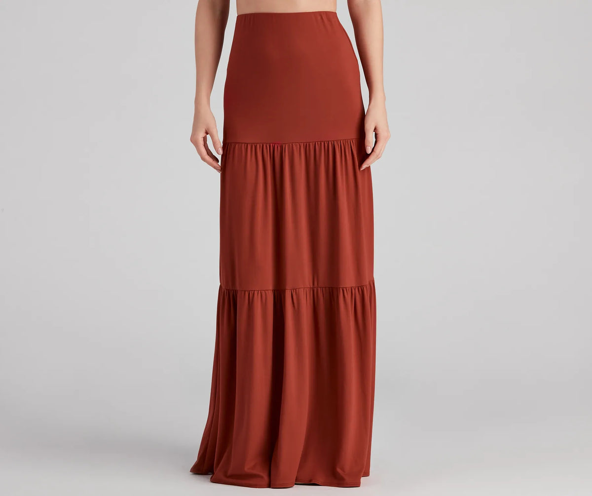 Let's Get Together Tiered Maxi Skirt