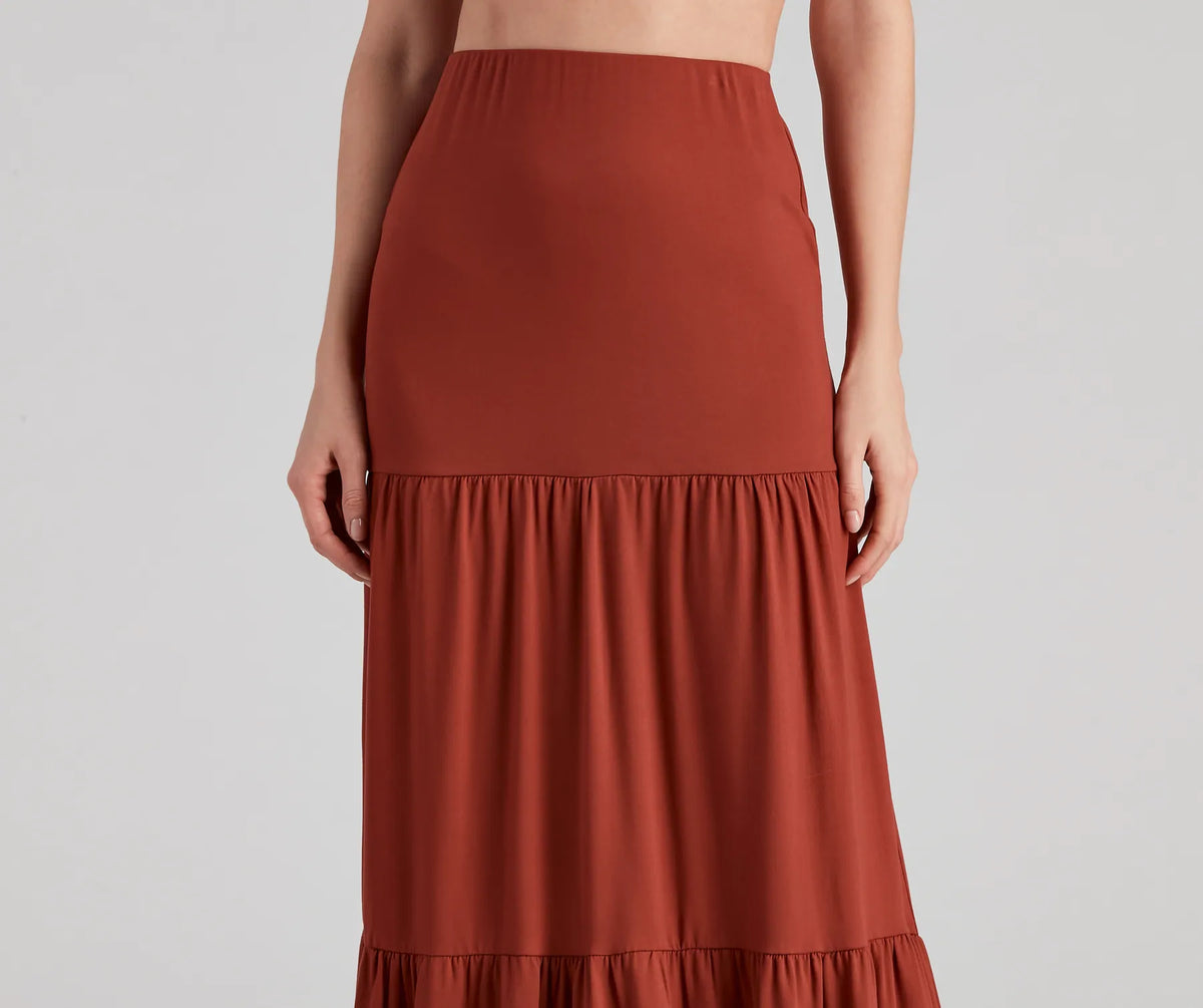 Let's Get Together Tiered Maxi Skirt