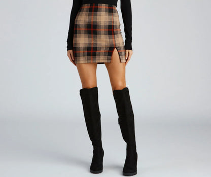Perfectly Chic Plaid Mini Skirt
