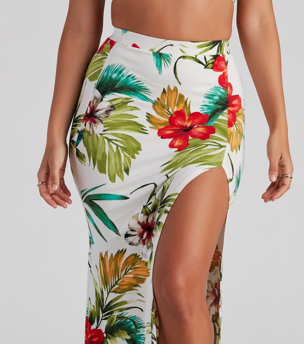 Tropical Glam Floral Maxi Skirt