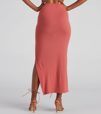 Spring Sunset Slit Maxi Skirt