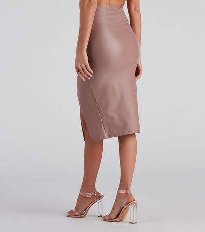 Sleek Business Slit Midi Skirt