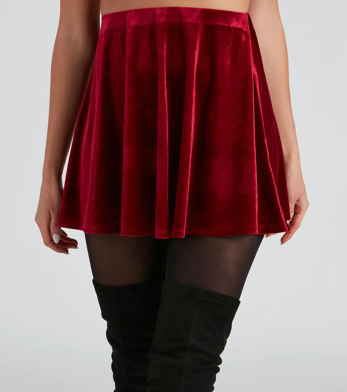 Ready To Twirl Velvet Skater Skirt