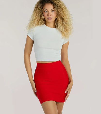 Sleek And Snatched Bandage Mini Skirt