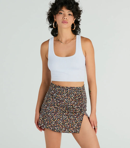 Effortless Beauty High Rise Floral Mini Skirt