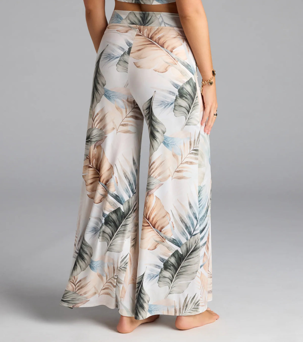 Mornings In Tulum Tropical Wide-Leg Pants