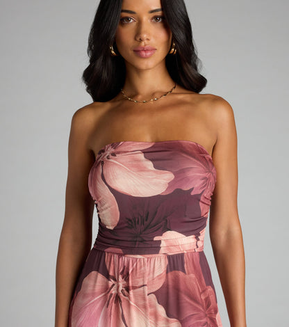 Pretty Blooms Floral Strapless Jumpsuit