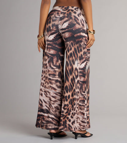 Wild Side Leopard Wide-Leg Pants