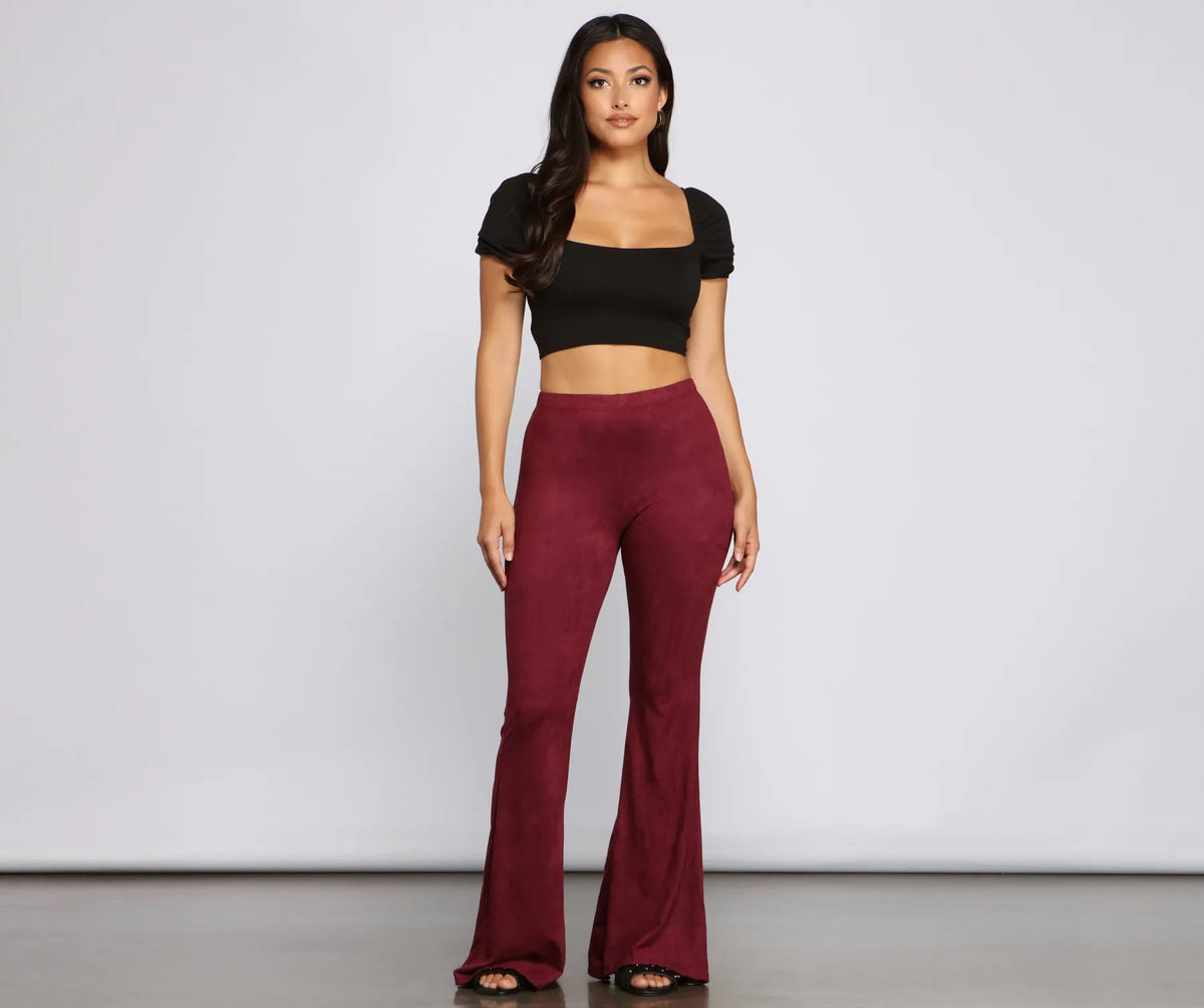 All That Flare Faux Suede Pants