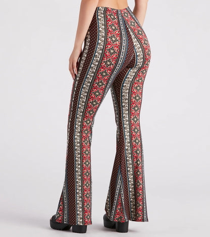 Summer Style Muse Boho Print Flare Pants