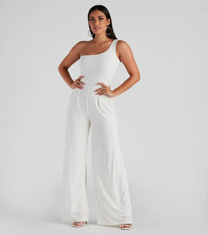 Like Minded One Shoulder Jumpsuit