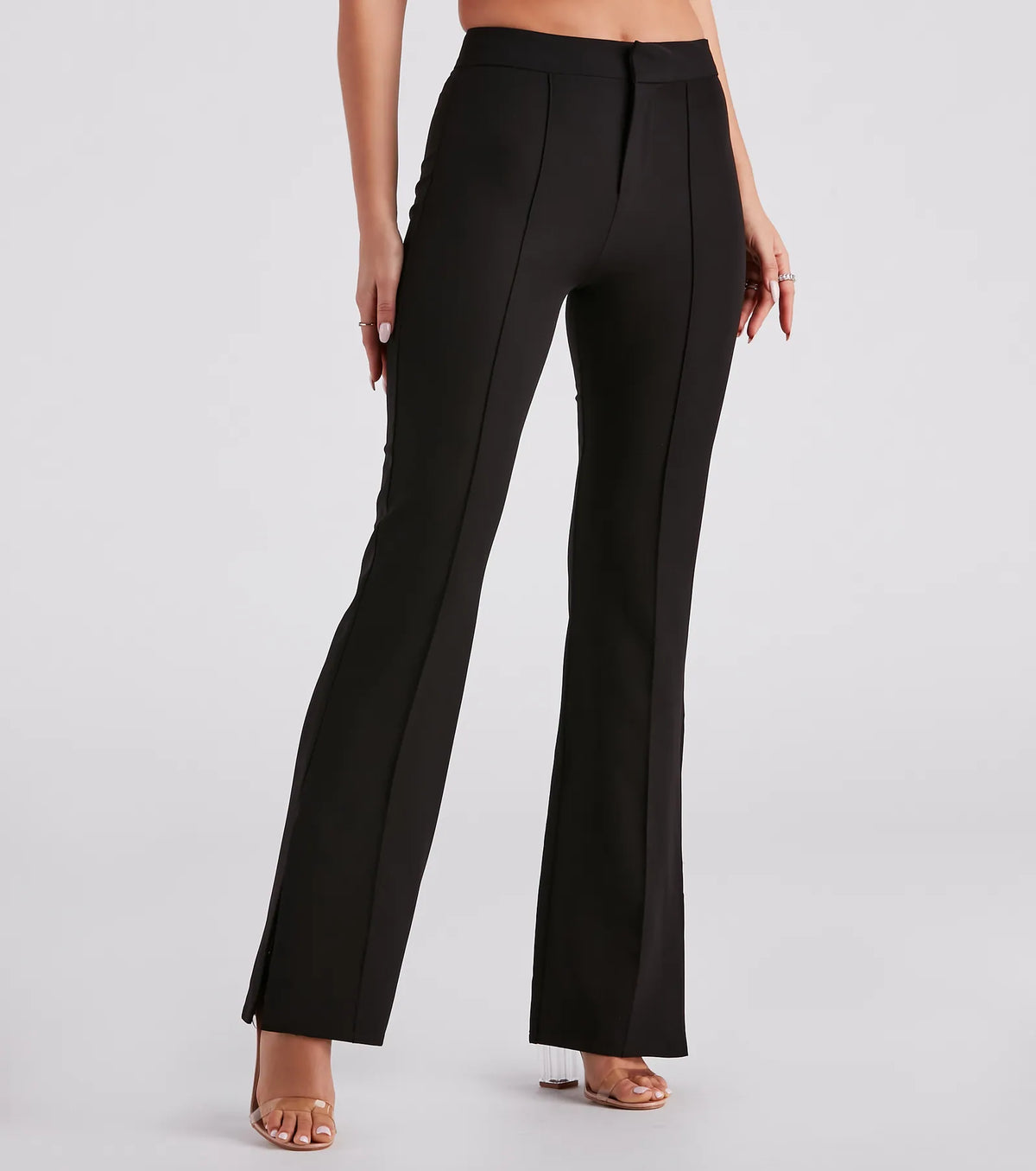 Fashion Mogul Slit Trouser Pants
