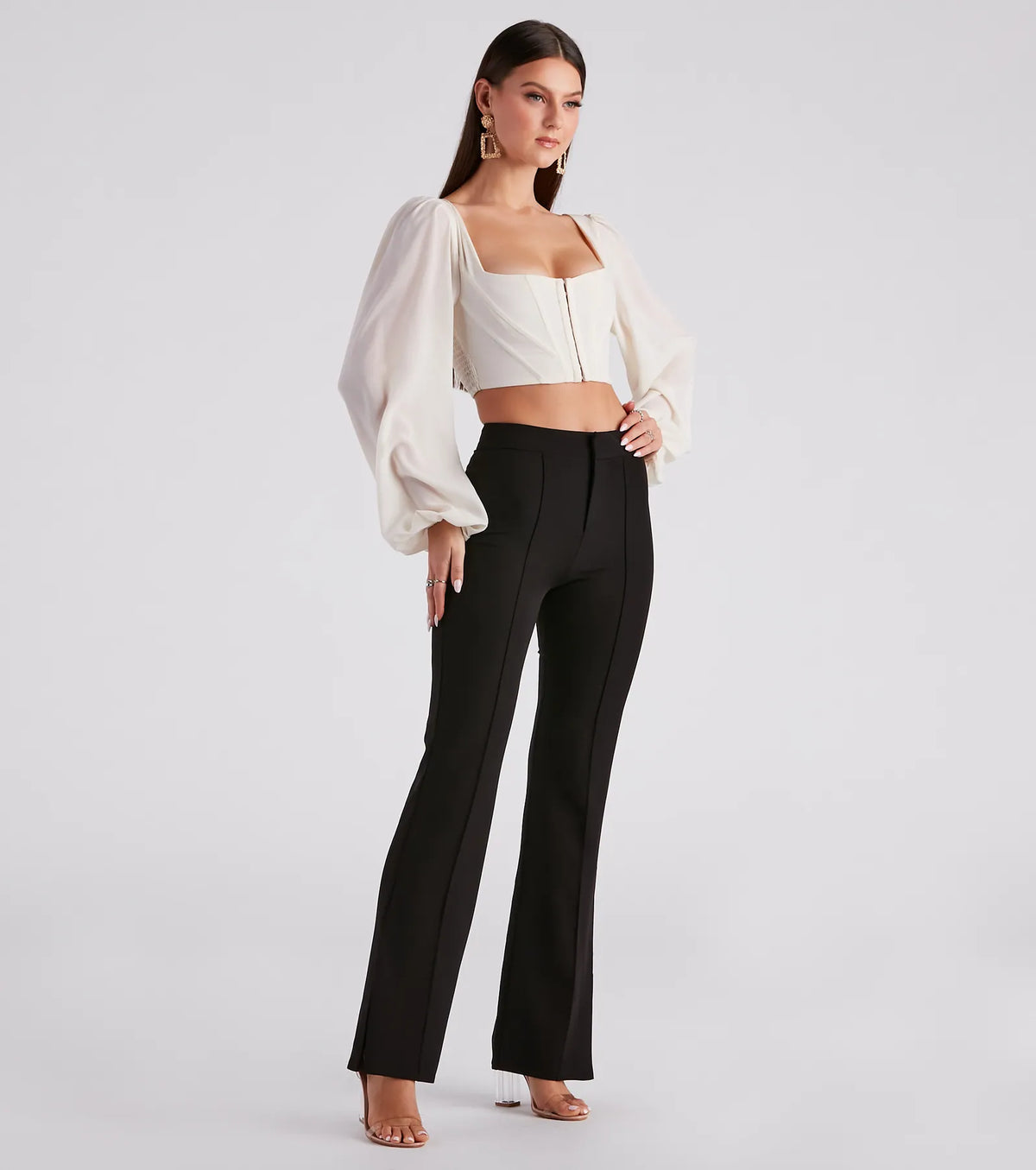 Fashion Mogul Slit Trouser Pants