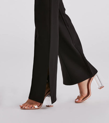 Fashion Mogul Slit Trouser Pants