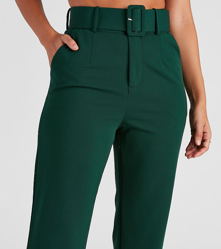 Perfectly Polished Belted Dress Pants