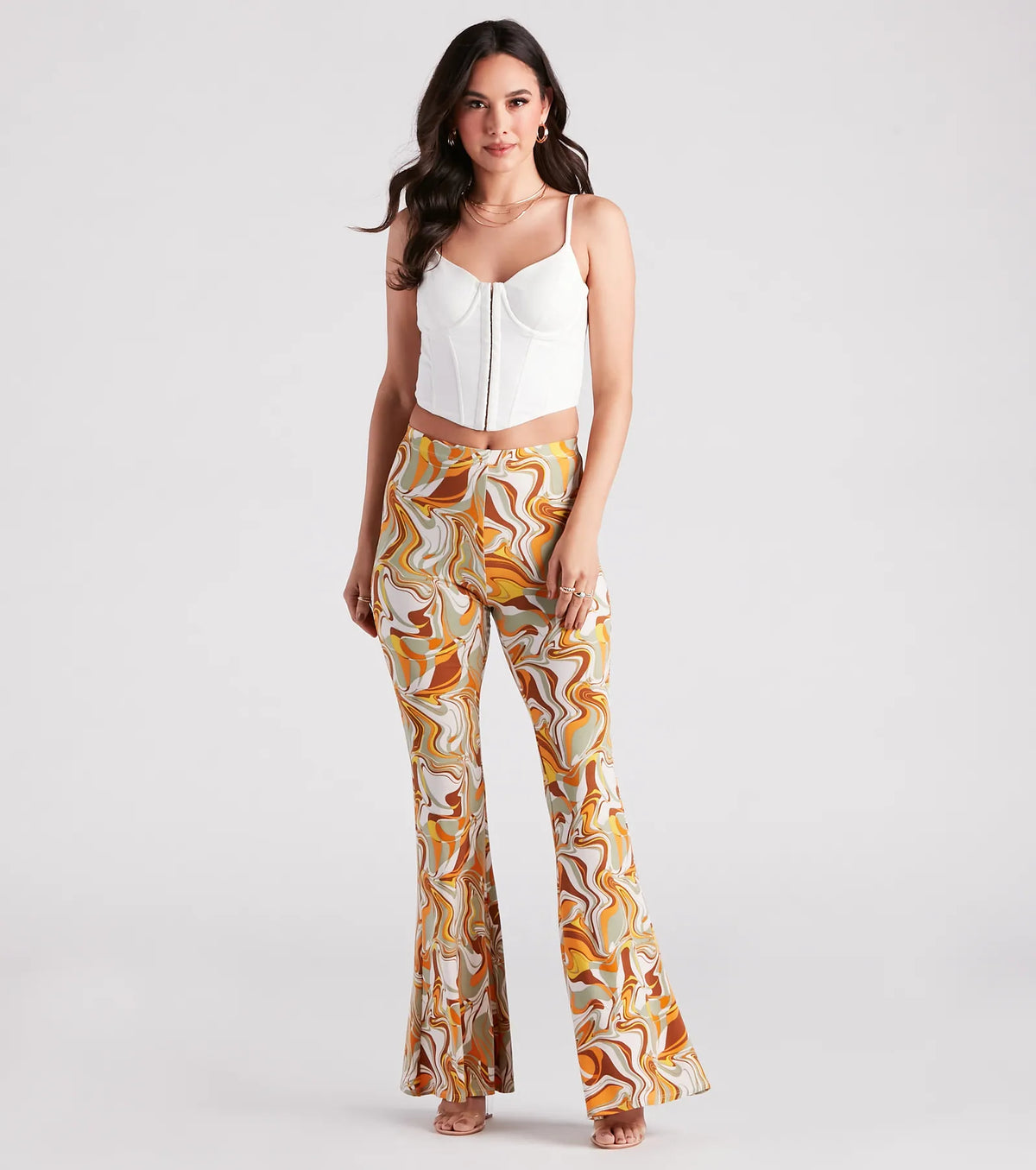 Swirl Of Attraction Printed Flare Pants