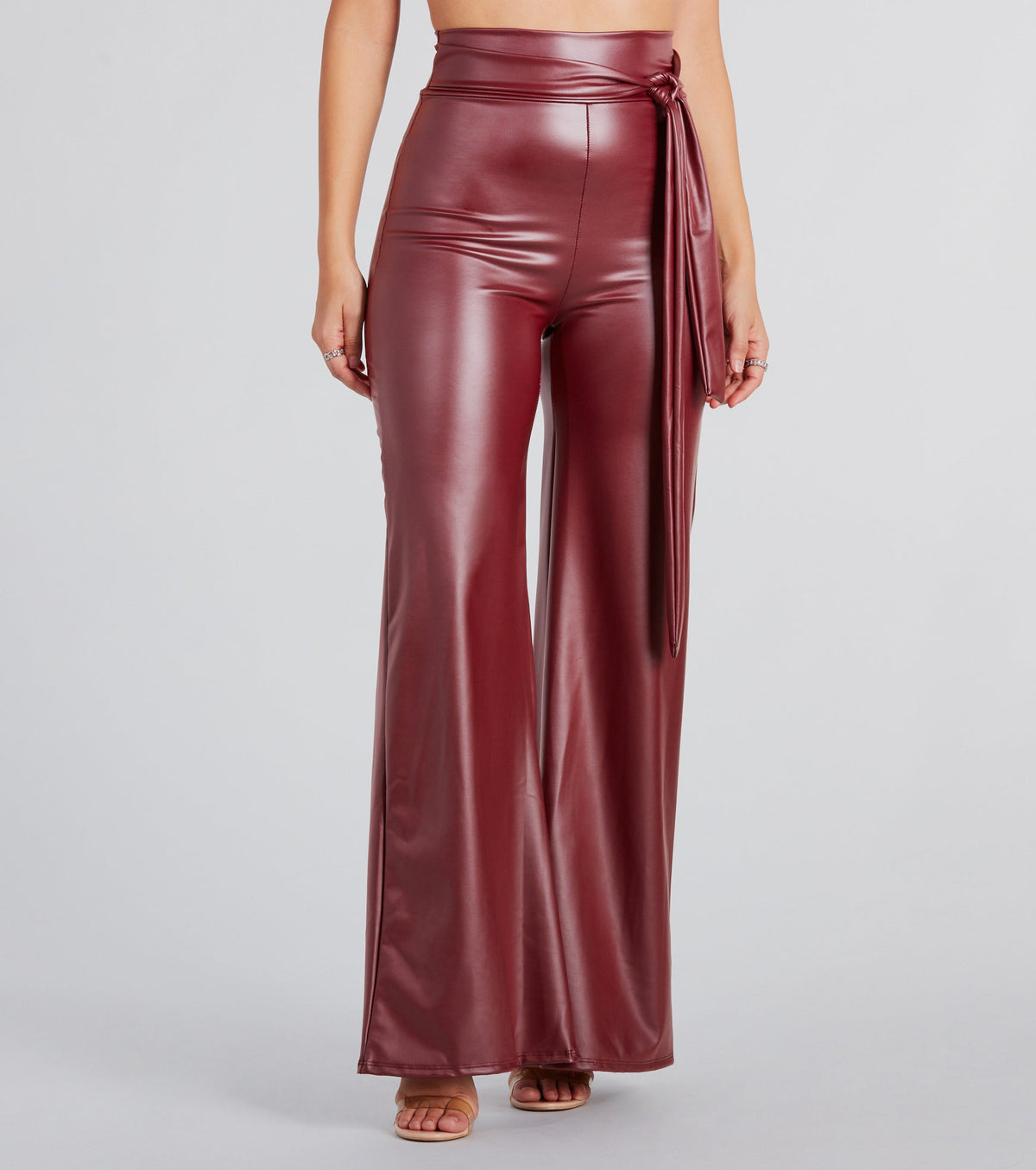 Feeling Sleek Faux Leather Wide-Leg Pants