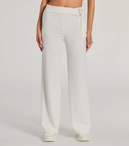 With Confidence High-Rise Straight-Leg Crepe Pants