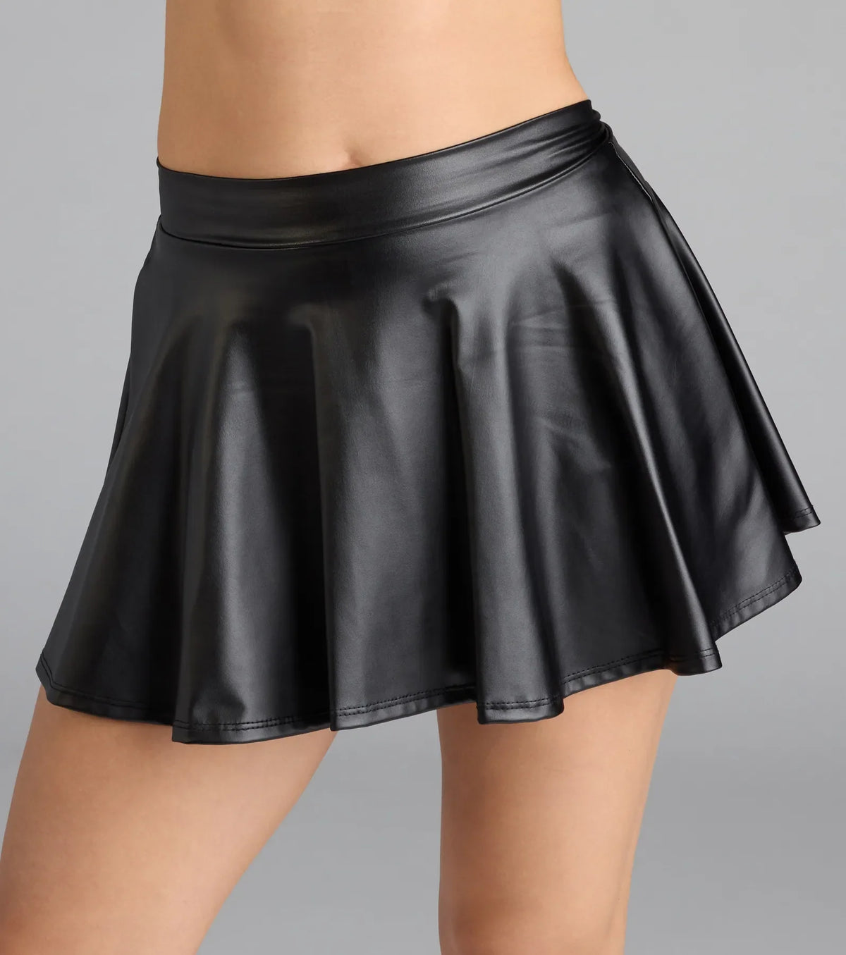 Made To Standout Faux Leather A-Line Skort
