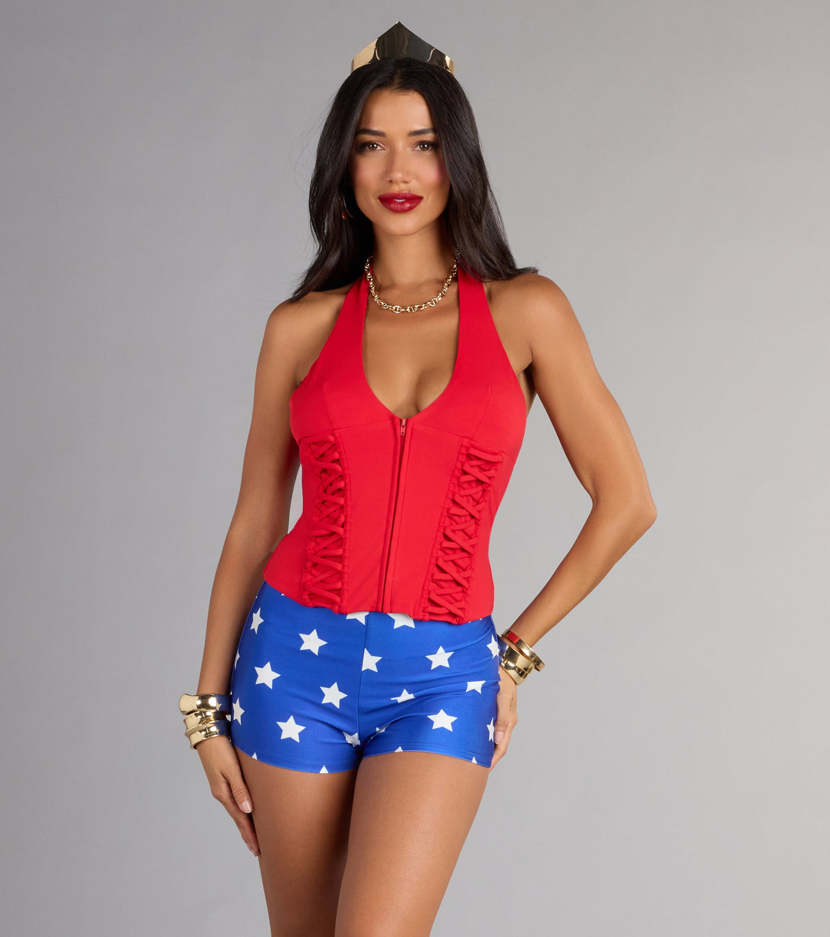 Lady Justice Star Print Shorts