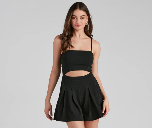 Standing Ovation Crepe Pleat Romper