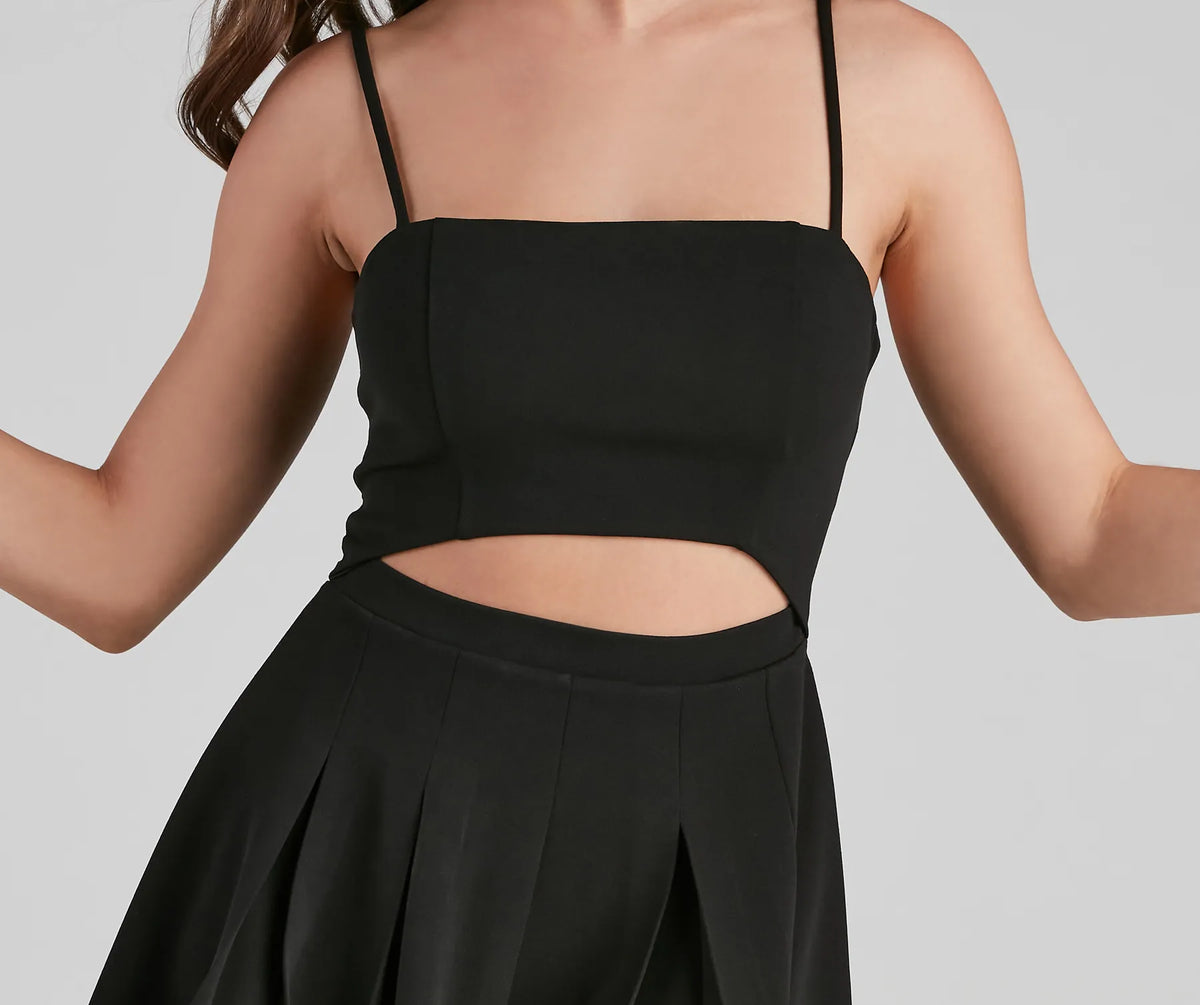 Standing Ovation Crepe Pleat Romper