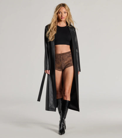 Sassy Chic Leopard Print Faux Suede Hot Shorts