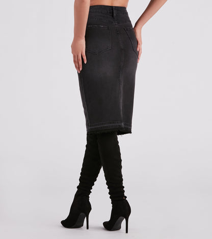Ayla Midi Slit Skirt By Windsor Denim