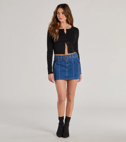 Cute And Trendy Cargo Mini Skirt