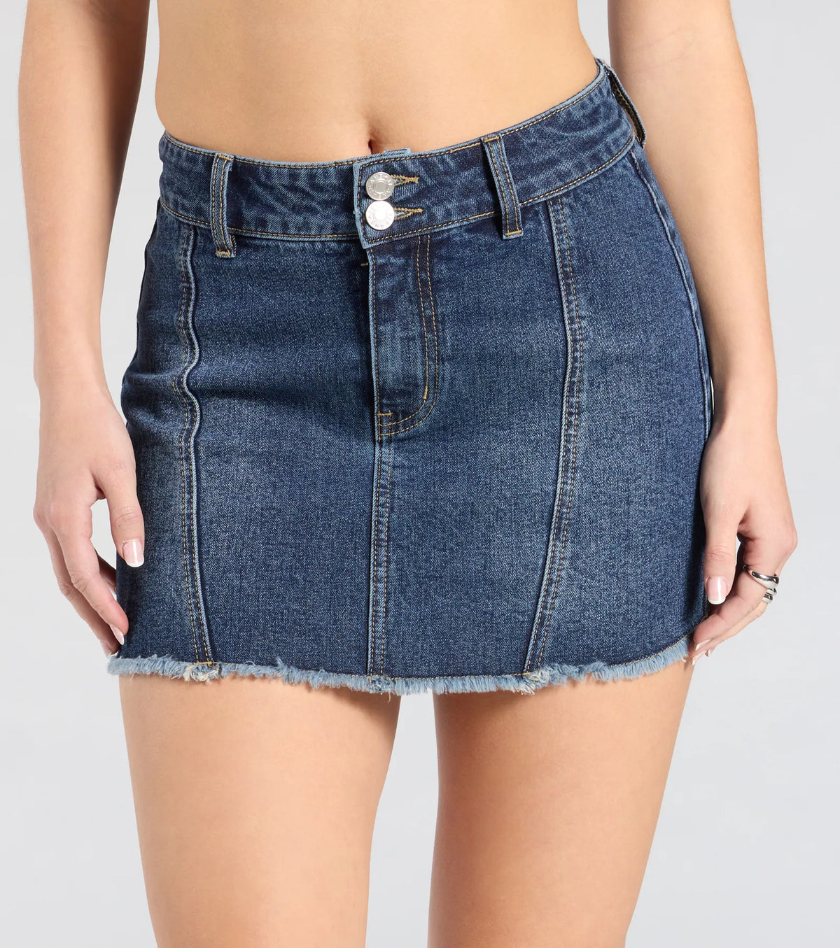 Cute Expectation Mid-Rise Denim Mini Skirt