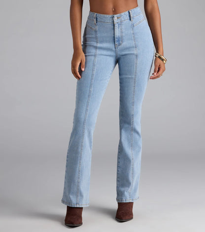 Timeless And True High-Rise Bootcut Denim Jeans