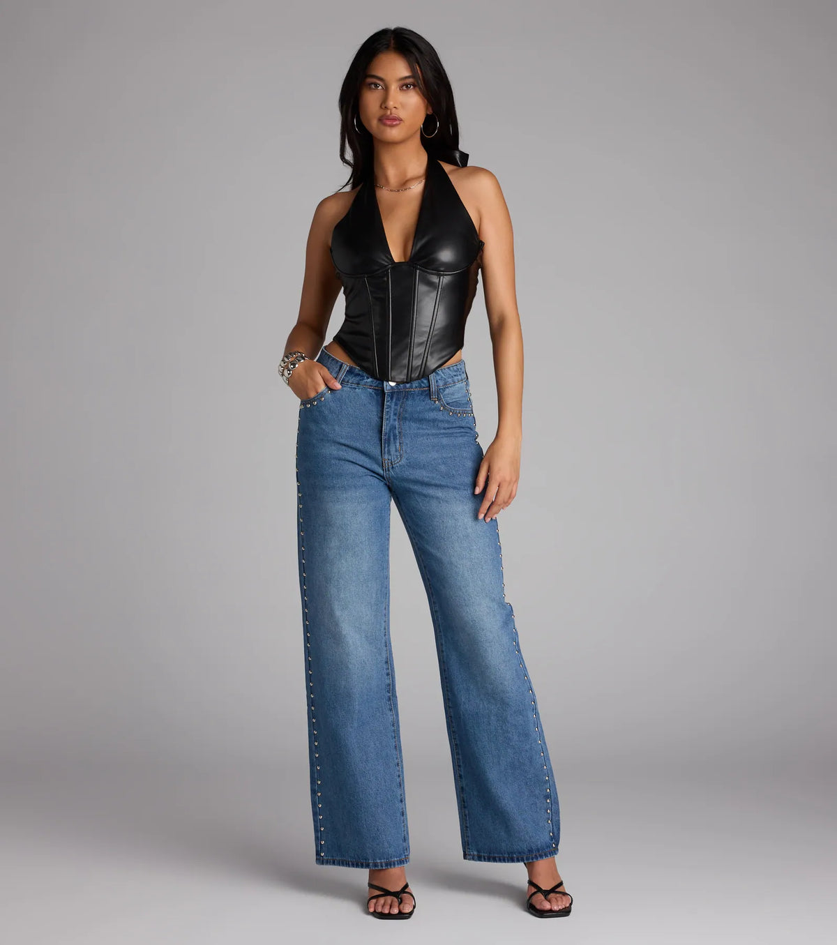Stud Game Strong Mid-Rise Denim Jeans