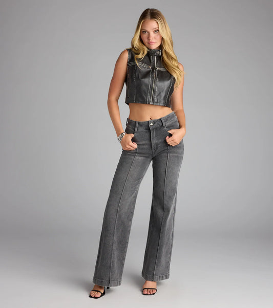 Street Sleek Straight Leg Denim Jeans
