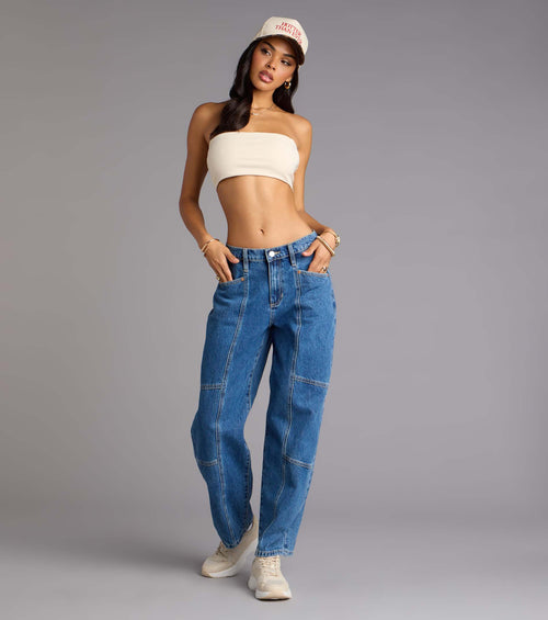 Chill Factor Mid-Rise Barrel Denim Jeans