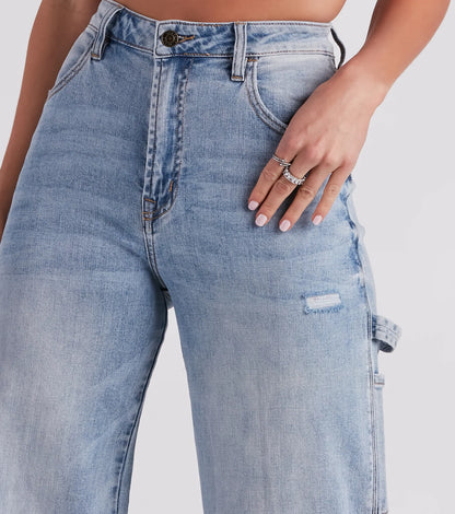 Trish Cargo Wide-Leg Jeans by Windsor Denim