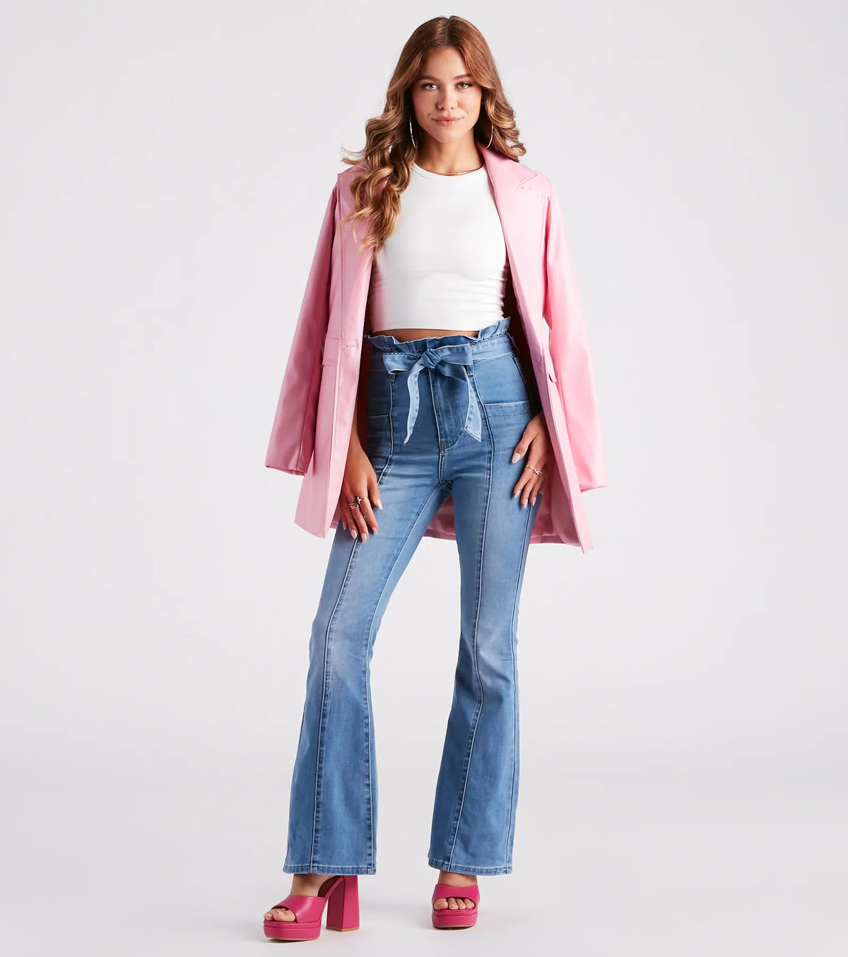 Pep Me Up Paperbag Flare Denim Jeans