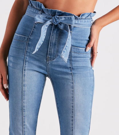 Pep Me Up Paperbag Flare Denim Jeans