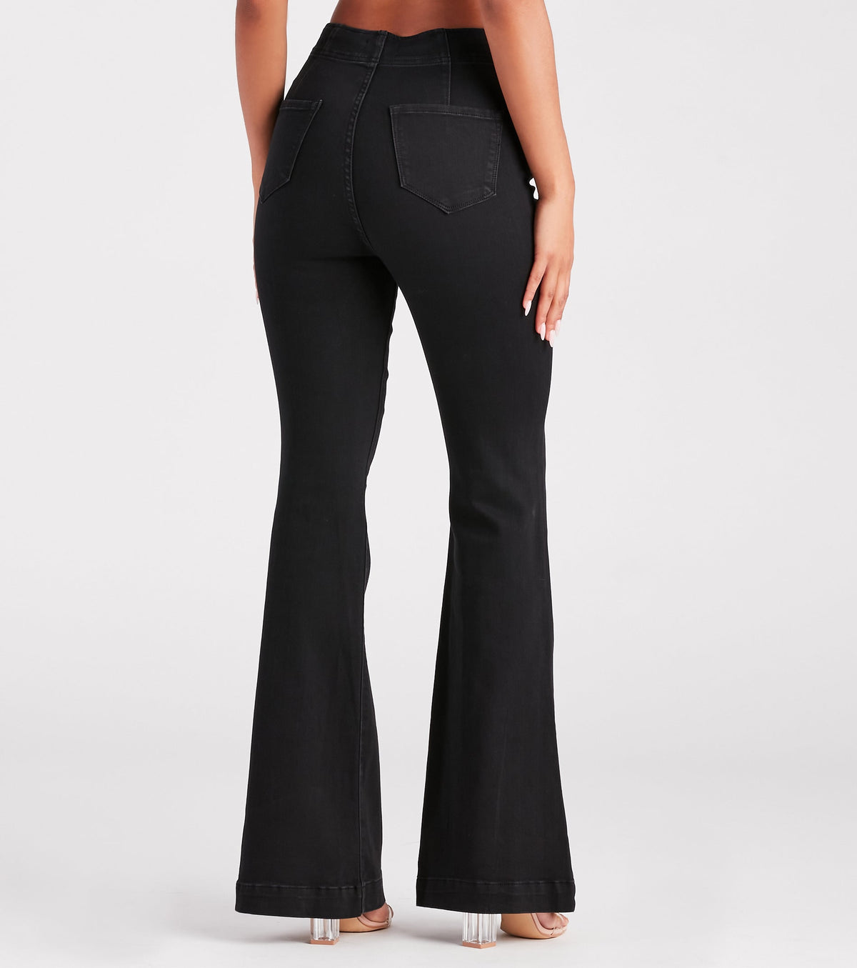 Snatched Style V-Cut Waist Flare Jeans