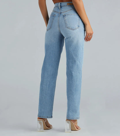 Classic High-Rise Straight-Leg Boyfriend Jeans