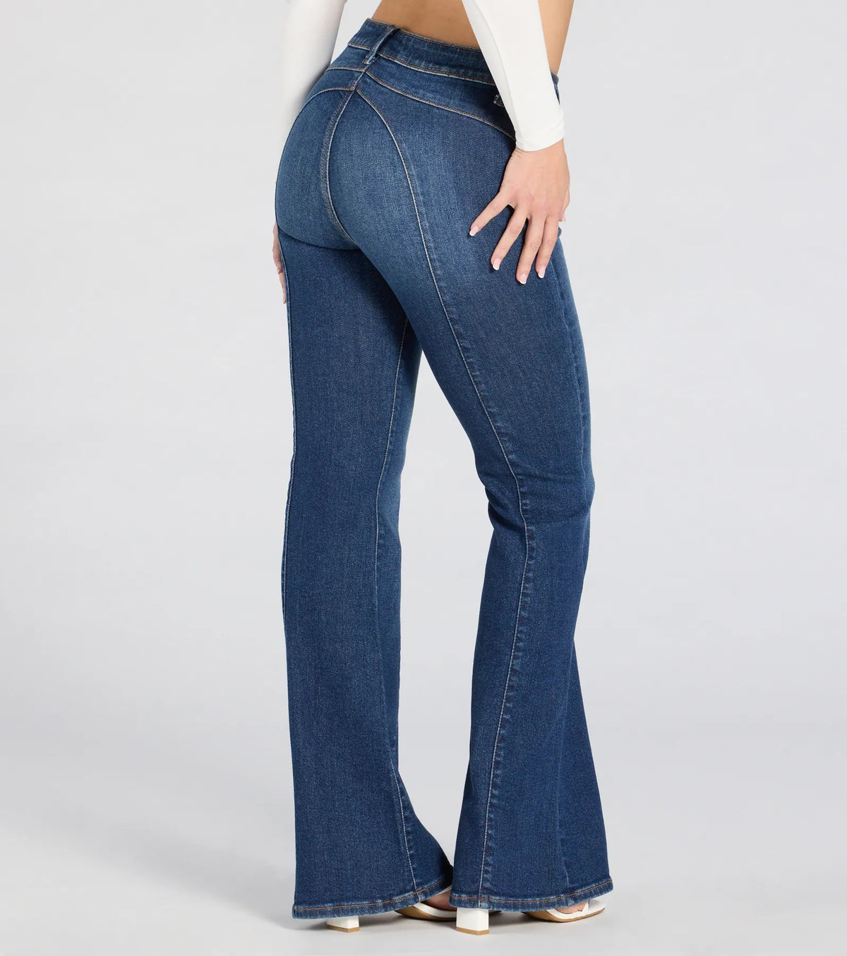 Make A Scene Mid-Rise Flare Denim Jeans