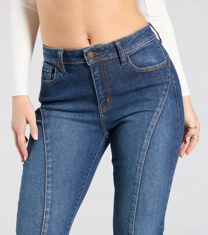 Make A Scene Mid-Rise Flare Denim Jeans